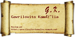 Gavrilovits Kamélia névjegykártya